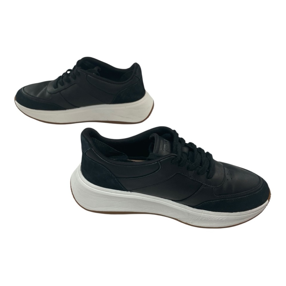 Fitflop Women's F-mode Leather Suede Platform Sneakers Black Size 7.5 - Picture 2 of 9